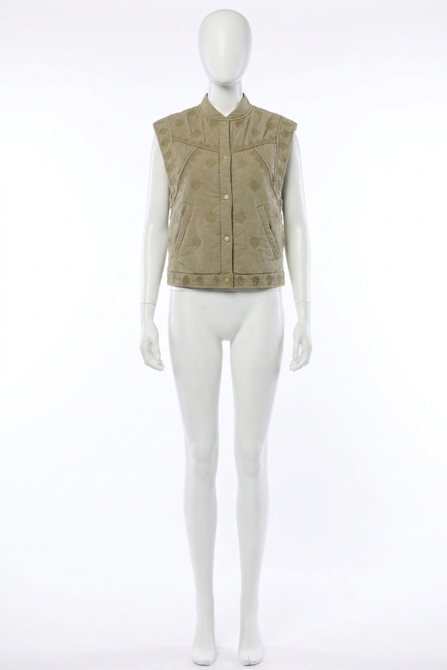 NEW DEAR JOHN DENIM mina sleeveless jacket in olive branch